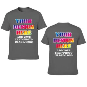 Custom Shirt for Men Personalized Add Your Image T-Shirt Customized Text Photo Front/Back Print