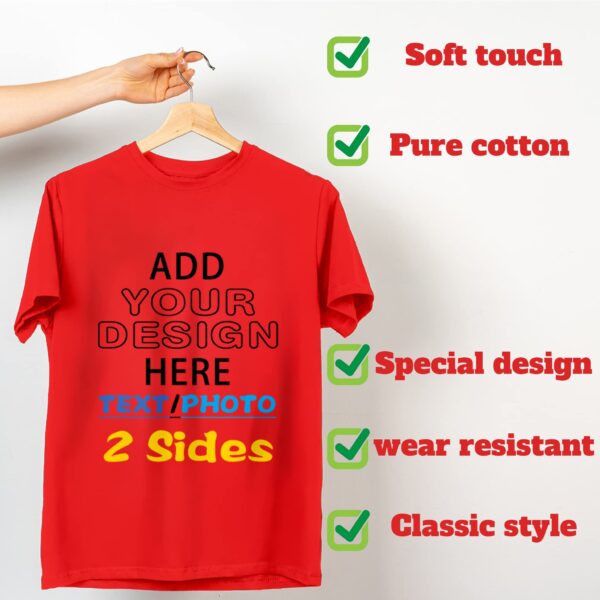 Custom T Shirts for Men Women, Design Your Own Shirt, Add Text Image Logo Personalized Cotton Tee Printed Photo Front Back - Image 5